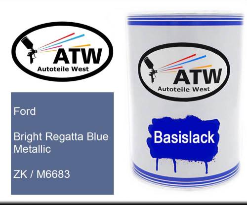 Ford, Bright Regatta Blue Metallic, ZK / M6683: 500ml Lackdose, von ATW Autoteile West.